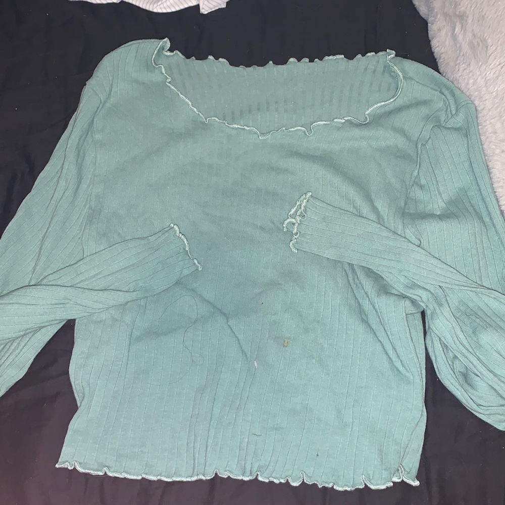 womens green crop top